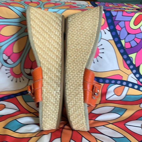 Authentic Prada Orange leather wedge slides size 38 Made in Italy. - Picture 5 of 7